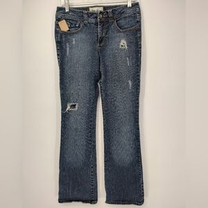 Blue Spice Women's Boot Cut Jeans - Distressed Blue Size 7/8